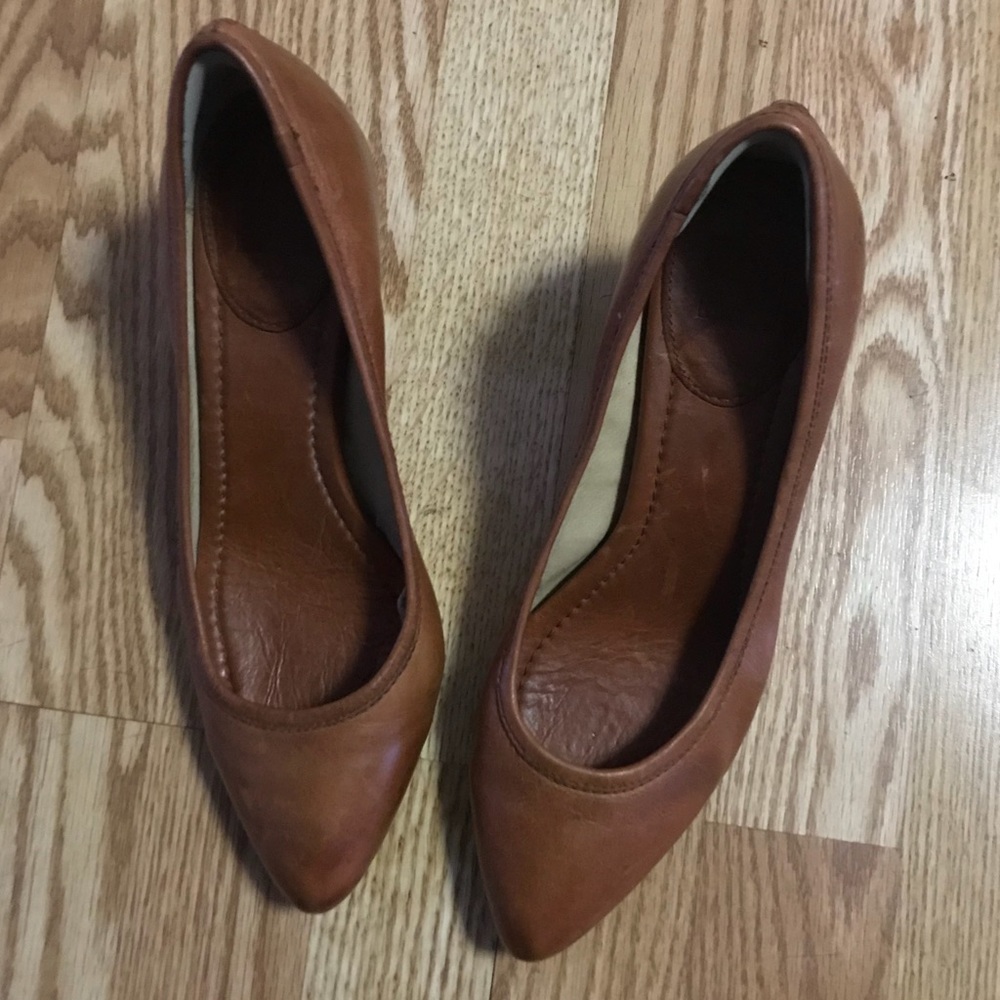 Frye Burnt Orange Brown Leather Heels